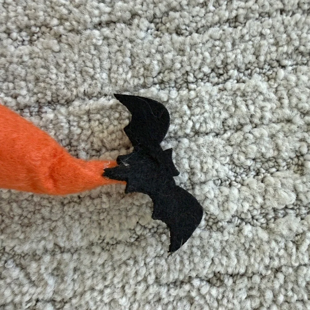 Halloween Pumpkin Gnome Bat Topper Plush Shelf Sitter Plush Decor Orange Grey